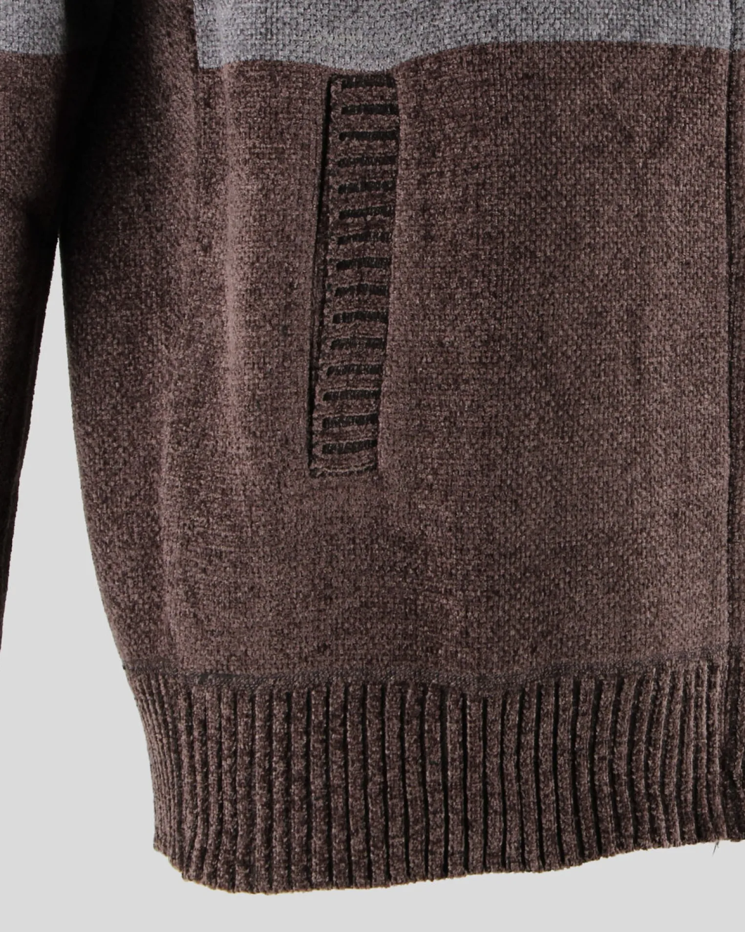 BROKER'S - Maglia manica lunga full zip in ciniglia
