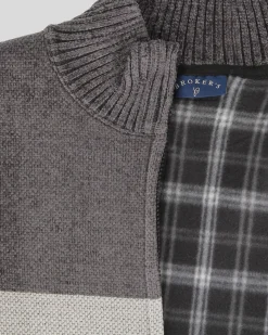BROKER'S - Maglia manica lunga full zip in ciniglia