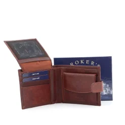 BROKER'S - Portafoglio in VERA PELLE con chiusura a bottone