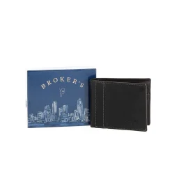 BROKER'S- Portafoglio in VERA PELLE con porta carte di credito e doppio scomparto banconote