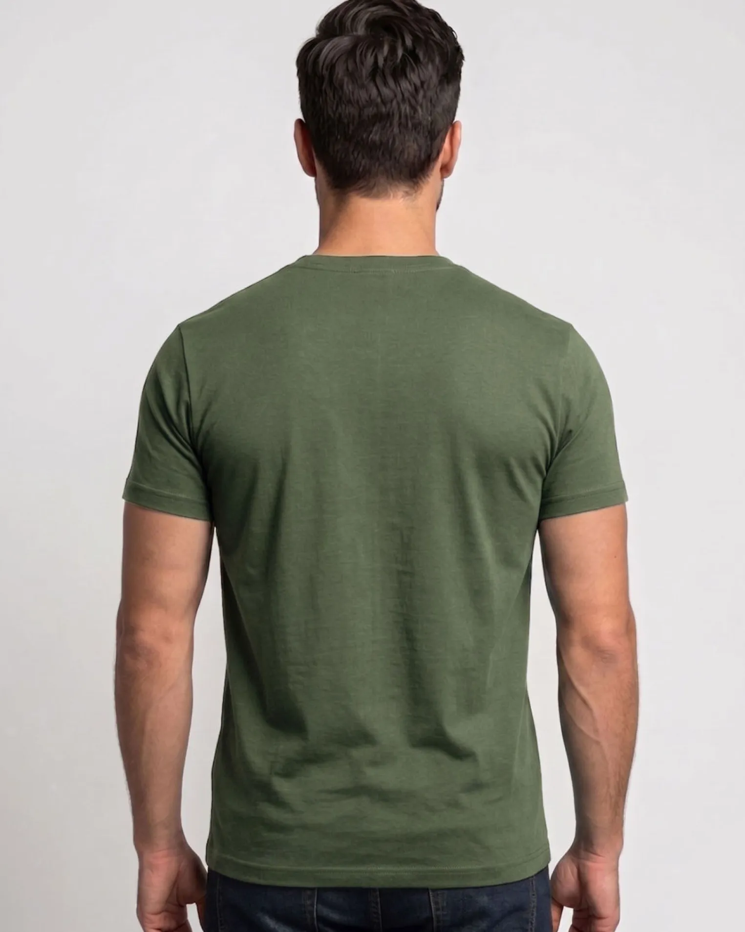BROKER'S - Tshirt mezza manica con scollo a girocollo BAMBOO verde