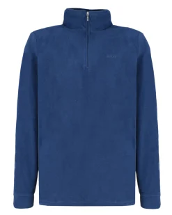 BRUGI - MICROPILE BLU DA UOMO MEZZA ZIP