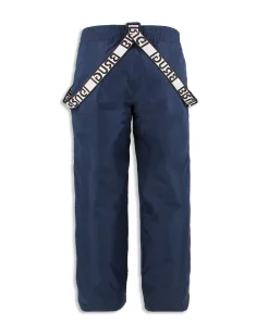 BRUGI - Pantalone da sci blu impermeabile traspirante idrorepellente antivento con bretelle regolabili bambino
