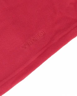 BRUGI - Scaldacollo in pile da uomo rosso con coulisse regolabile
