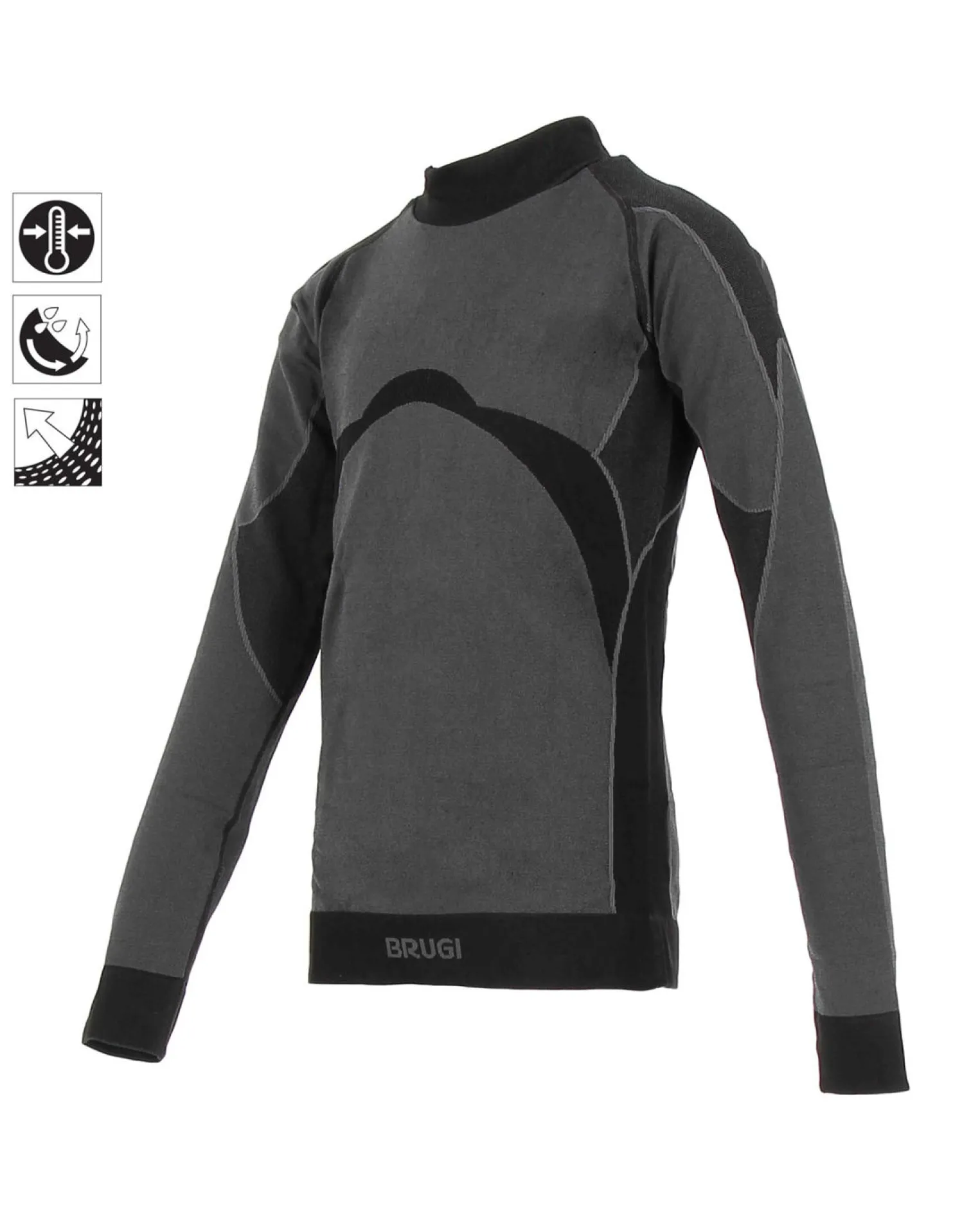 BRUGI - T-SHIRT ML INTIMO TERMICO JR BOY BLACK