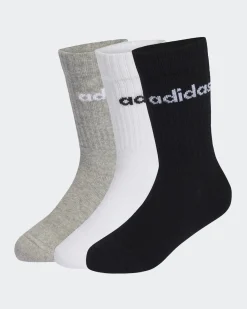 CALZE LIN KIDS CRW 3PP WHITE-GREY-BLACK