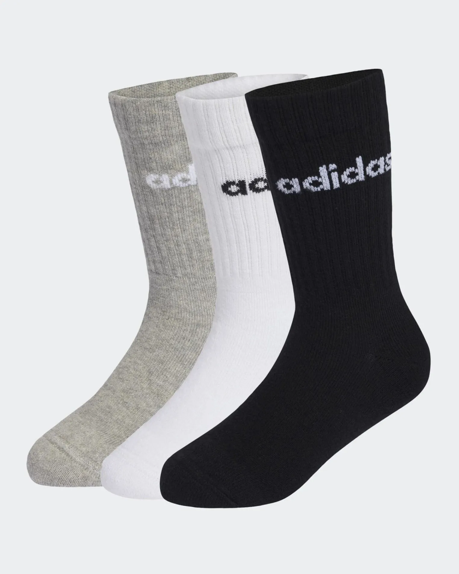CALZE LIN KIDS CRW 3PP WHITE-GREY-BLACK