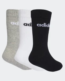 CALZE LIN KIDS CRW 3PP WHITE-GREY-BLACK