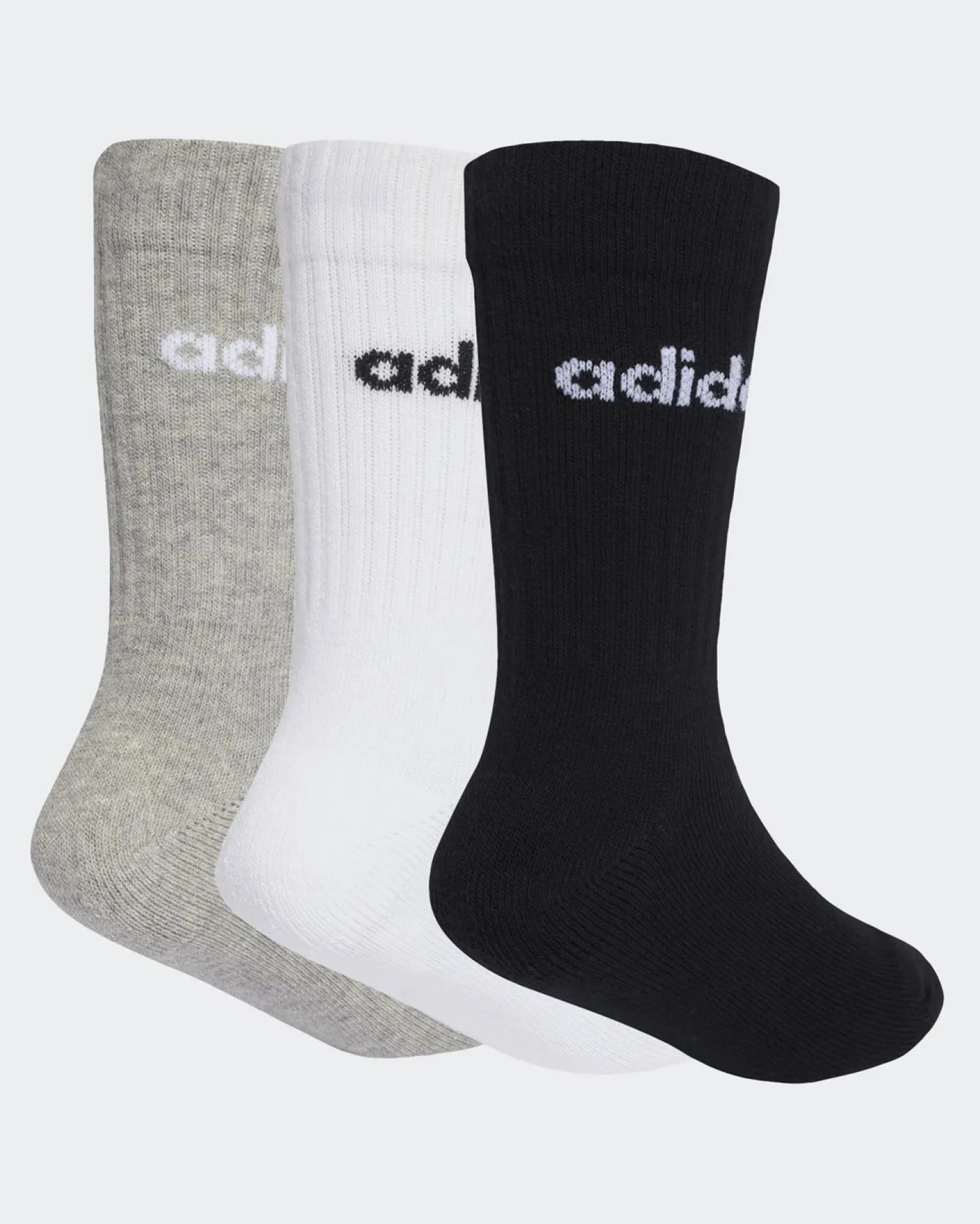 CALZE LIN KIDS CRW 3PP WHITE-GREY-BLACK