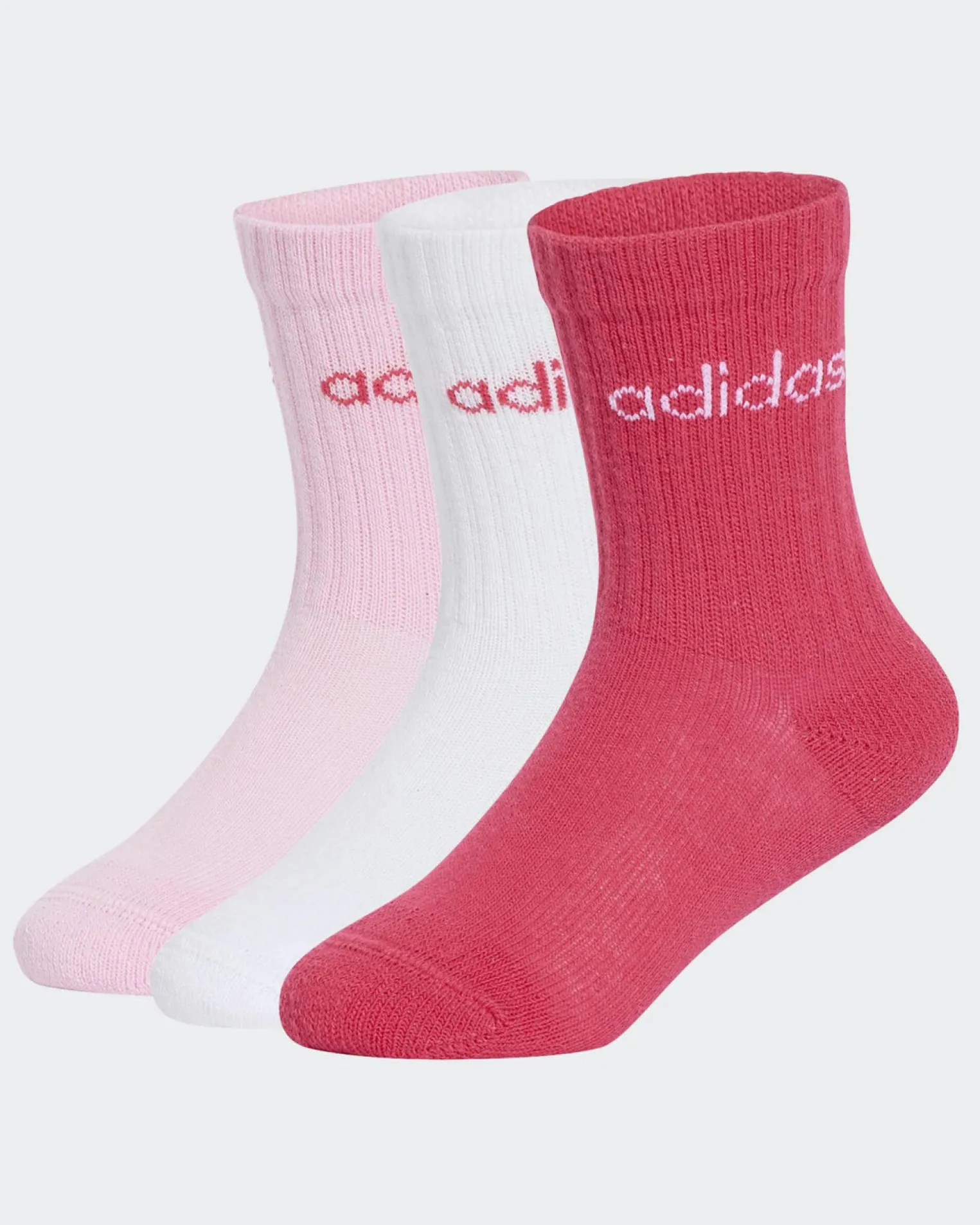 CALZE LIN KIDS CRW 3PP WHITE-PINK-FUXIA