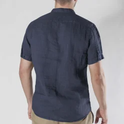 CAMICIA MANICA CORTA COREANA IN LINO