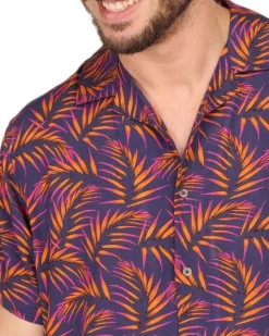 CAMICIA MEZZA MANICA FANTASIA COLLO SCIA