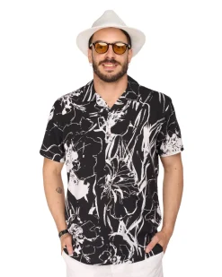 CAMICIA MEZZA MANICA FANTASIA COLLO SCIA