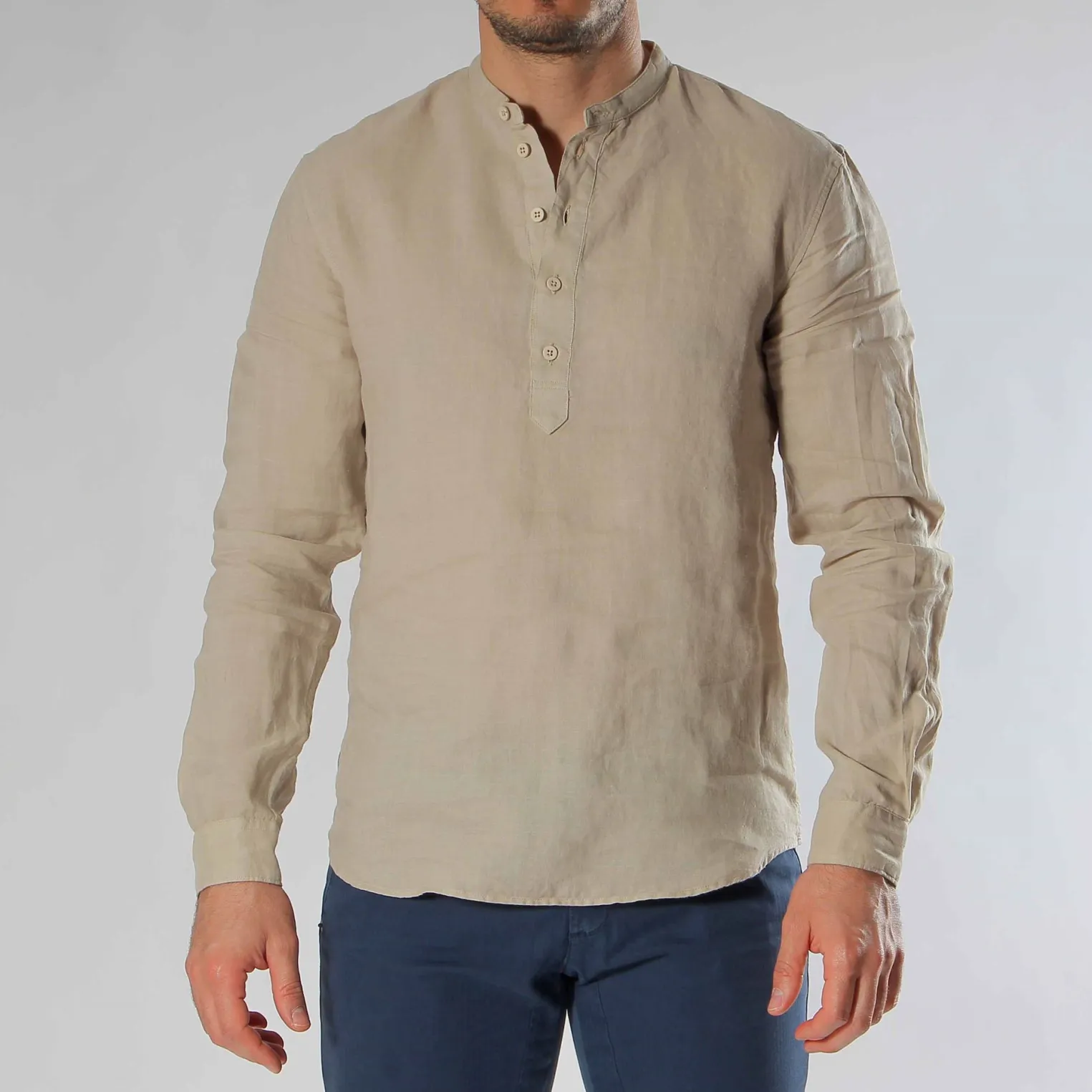 CAMICIA ML SERAFINO LINO TINTO IN CAPO