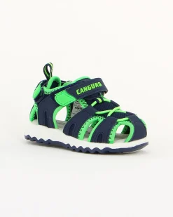 CANGURO - Sandalo bimbo blu con inserti verde fluo 20/25