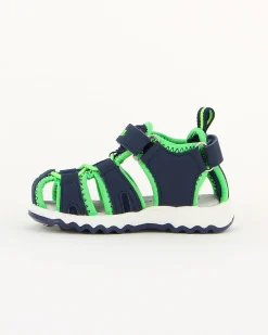 CANGURO - Sandalo bimbo blu con inserti verde fluo 20/25