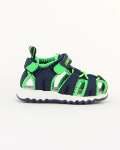 CANGURO - Sandalo bimbo blu con inserti verde fluo 20/25