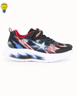 CANGURO - Sneakers blu e nera da bambino con strappo, numerata 29/35