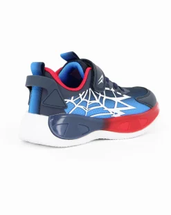 CANGURO - Sneakers blu e rossa da bambino con strappo, numerata 29/35