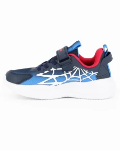CANGURO - Sneakers blu e rossa da bambino con strappo, numerata 29/35
