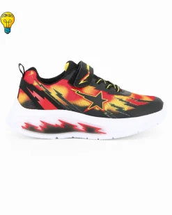 CANGURO - Sneakers rossa e nera da bambino con strappo, numerata 29/35