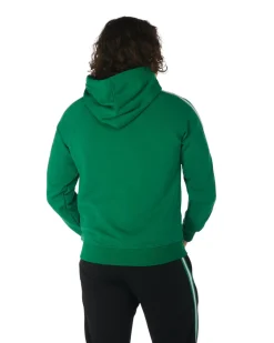 CARLSBERG - Felpa verde full zip con bande e cappuccio
