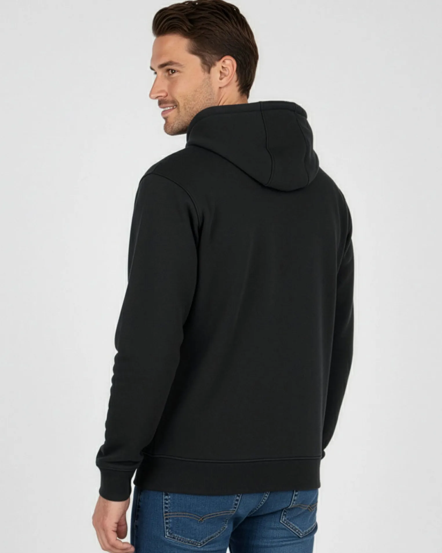 CARRERA - FELPA CON ZIP INTERA E CAPPUCCIO NERA DA UOMO