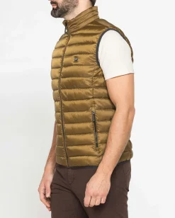 CARRERA - Gilet 100 grammi in tessuto ripstop marrone chiaro da uomo