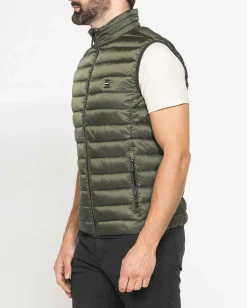 CARRERA - Gilet 100 grammi in tessuto ripstop verde militare da uomo