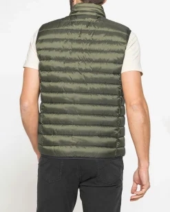 CARRERA - Gilet 100 grammi in tessuto ripstop verde militare da uomo