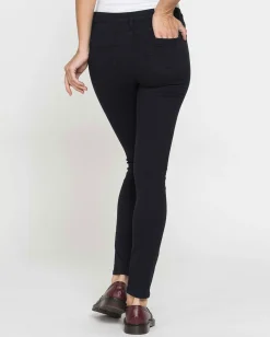 CARRERA - LEGG-JEANS NERO DONNA 5 tasche con zip