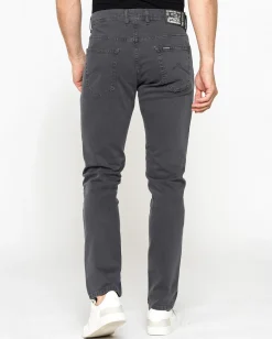 CARRERA - PANTALONE ANTRACITE DA UOMO IN BULL DENIM SLIM FIT CON TINUTRA OLD