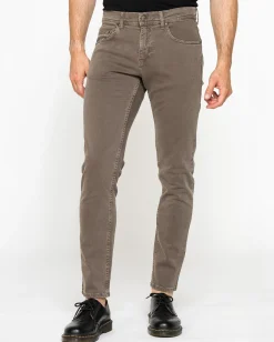 CARRERA - PANTALONE MARRONE DA UOMO IN BULL DENIM SLIM FIT CON TINUTRA OLD