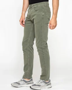 CARRERA - PANTALONE VERDE DA UOMO IN BULL DENIM SLIM FIT CON TINUTRA OLD