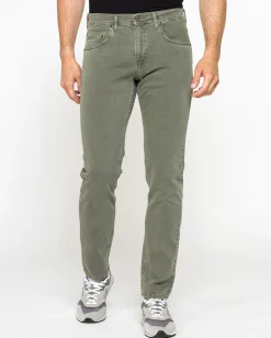 CARRERA - PANTALONE VERDE DA UOMO IN BULL DENIM SLIM FIT CON TINUTRA OLD