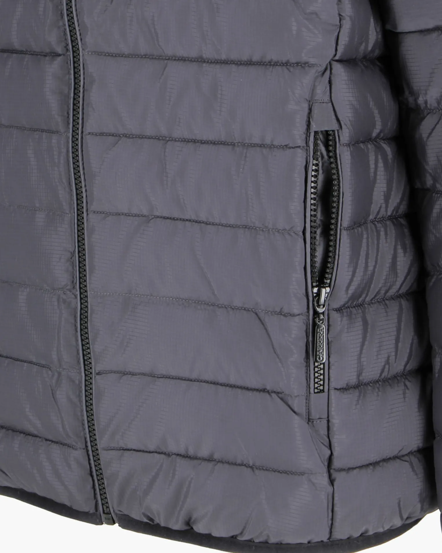 CARRERA - PIUMINO UOMO ANTRACITE ULTRALEGGERO IN RIPSTOP CON CAPPUCCIO
