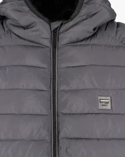 CARRERA - PIUMINO UOMO ANTRACITE ULTRALEGGERO IN RIPSTOP CON CAPPUCCIO