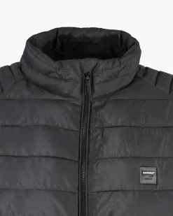 CARRERA - PIUMINO UOMO NERO ULTRALEGGERO IN RIPSTOP COLLO COREANO