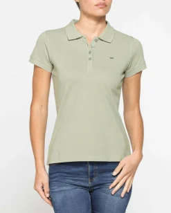 CARRERA - Polo manica corta in tessuto piquet verde chiaro da donna
