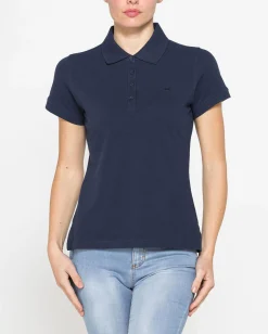 CARRERA - Polo manica corta in tessuto piquet blu da donna