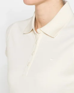 CARRERA - Polo manica corta in tessuto piquet beige da donna