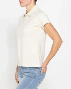 CARRERA - Polo manica corta in tessuto piquet beige da donna