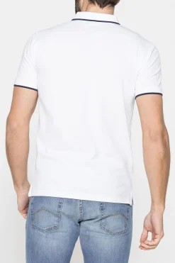 CARRERA - POLO PIQUET BIANCA MANICA CORTA BASIC BORDINO IN TINTA