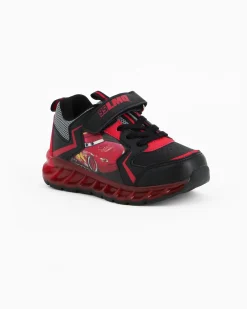 CARS  - Sneakers rossa e nera da bambino con luci e strappo