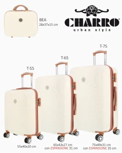 CHARRO - TROLLEY BEIGE 4 RUOTE IN ABS