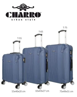 CHARRO - TROLLEY BLU IN ABS 4 RUOTE