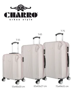 CHARRO - TROLLEY GRIGIO IN ABS 4 RUOTE