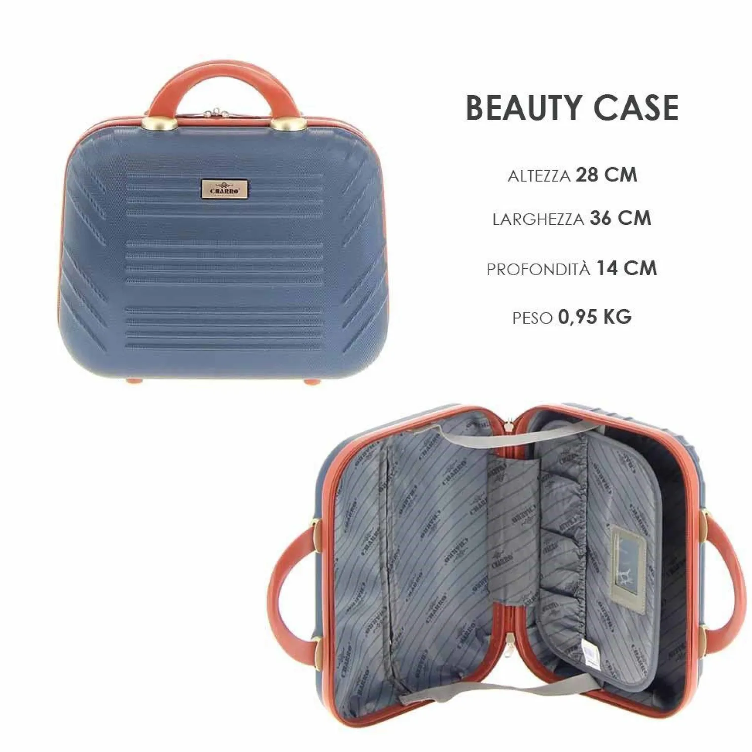 CHARRO- Trolley in ABS con 4 ruote doppie ed espansione