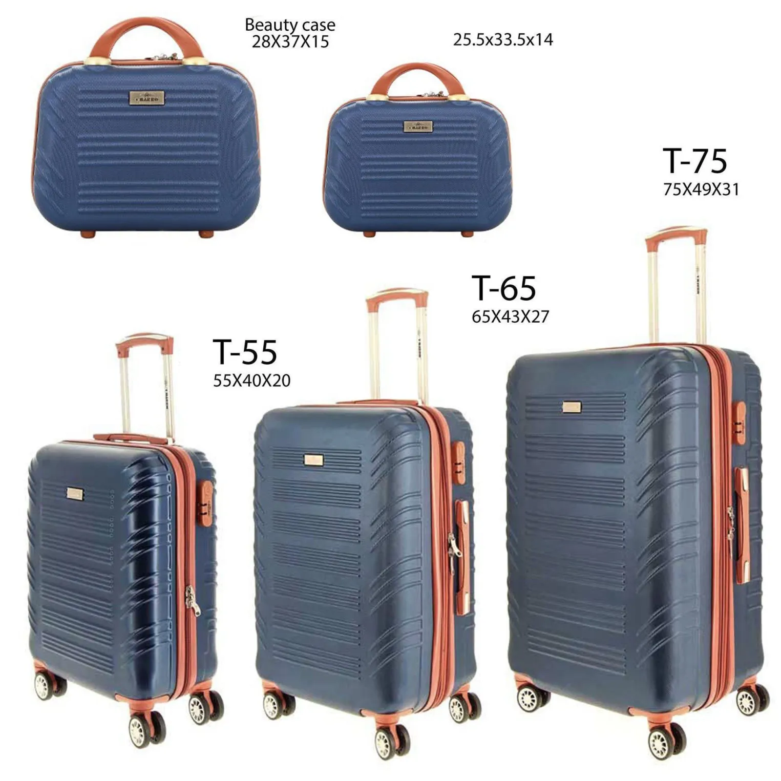 CHARRO- Trolley in ABS con 4 ruote doppie ed espansione