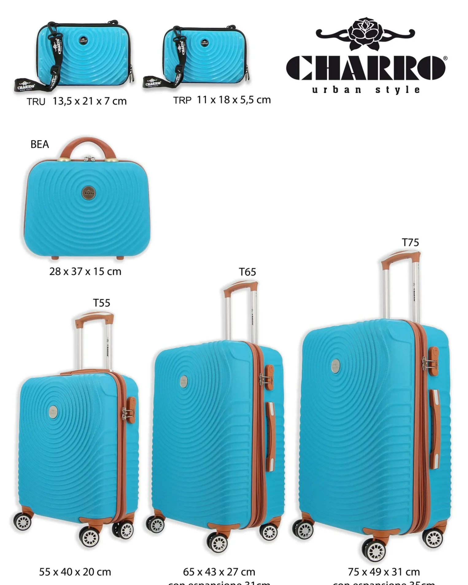 CHARRO - TROLLEY IN ABS E 4 RUOTE DOPPIE